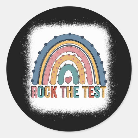 De test leraar testdag testdag regenboog leraar ronde sticker (Voorkant)