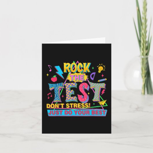 De test niet stress doe gewoon je beste grappige t kaart (Voorkant)