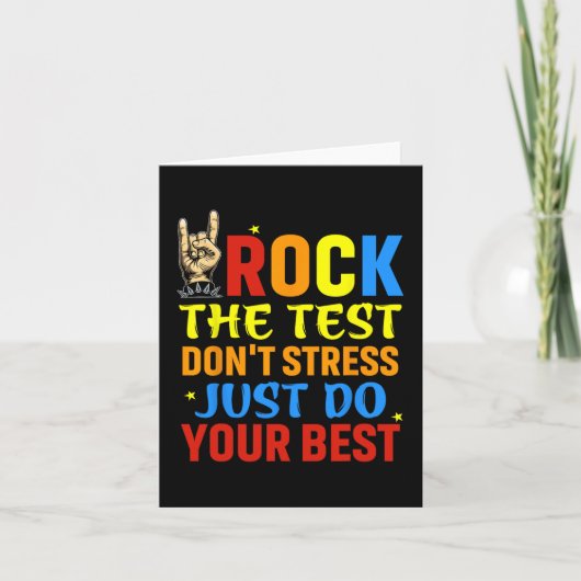 De test niet stress doe gewoon je beste grappige t kaart (Voorkant)