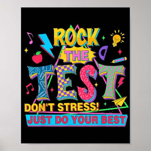 De test niet stress doe gewoon je beste grappige t poster (Voorkant)