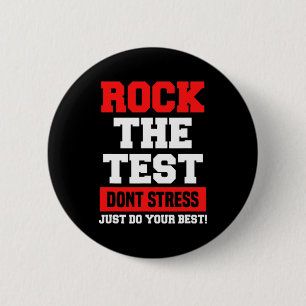 De test niet stress doe gewoon je beste grappige t ronde button 5,7 cm