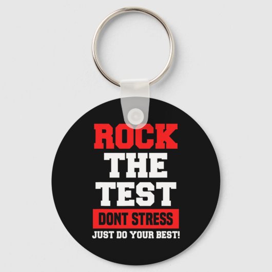 De test niet stress doe gewoon je beste grappige t sleutelhanger (Voorkant)