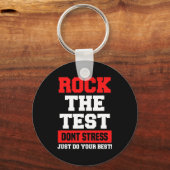De test niet stress doe gewoon je beste grappige t sleutelhanger (Voorkant)