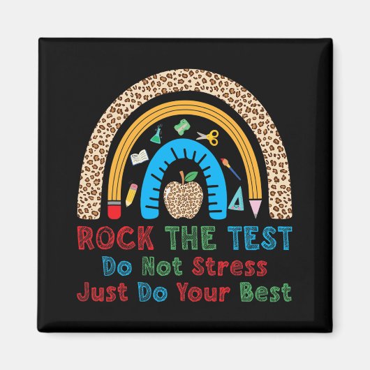 De test niet stress doen gewoon beste grappige ler magneet (Voorkant)