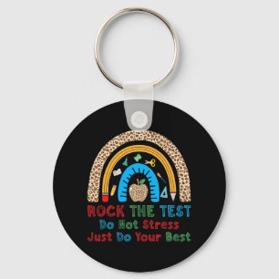 De test niet stress doen gewoon beste grappige ler sleutelhanger