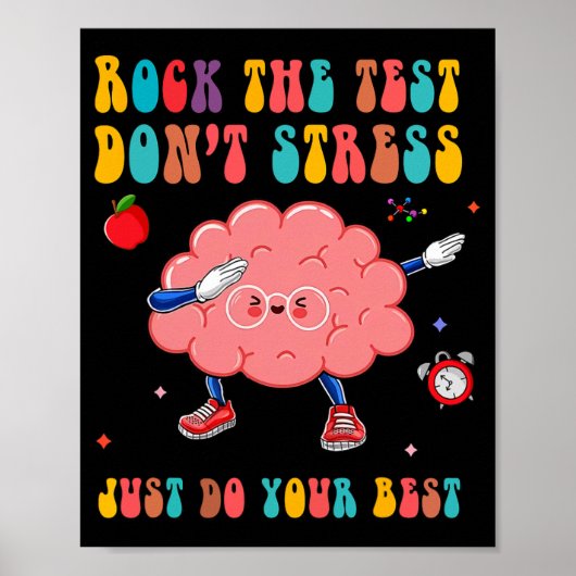 De test niet stresstestdag leraar student poster (Voorkant)