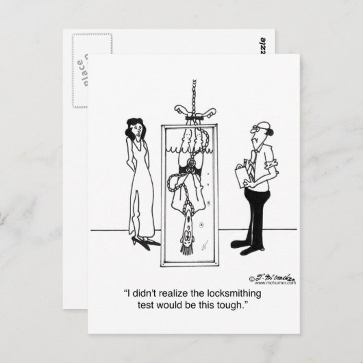 De test op vergrendeling is stevig briefkaart (Voorkant / Achterkant)