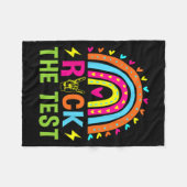 De Test Rainbow Testing Day Motivatie Teacher Fleece Deken (Voorkant (Horizontaal))