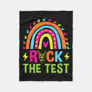 De Test Rainbow Testing Day Motivatie Teacher Fleece Deken