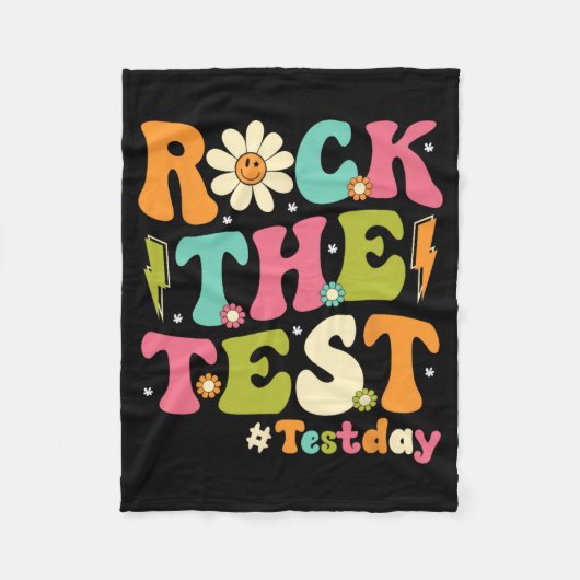 De Test Retro Groovy Docent Test Dag Testen Dag Fleece Deken (Voorkant)