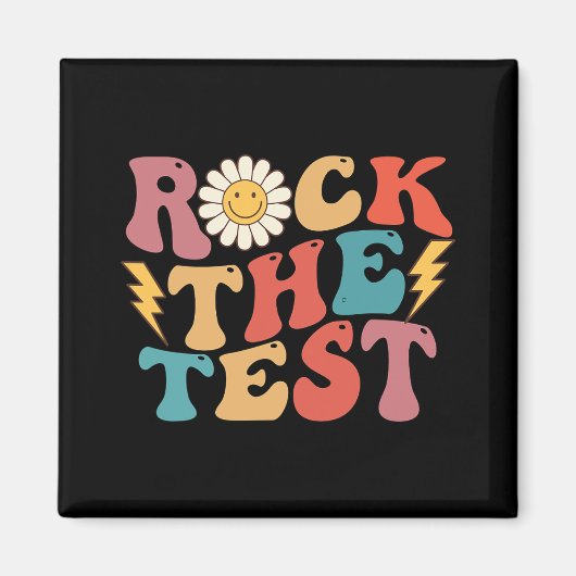De Test Retro Groovy Docent Test Dag Testen Dag Magneet (Voorkant)