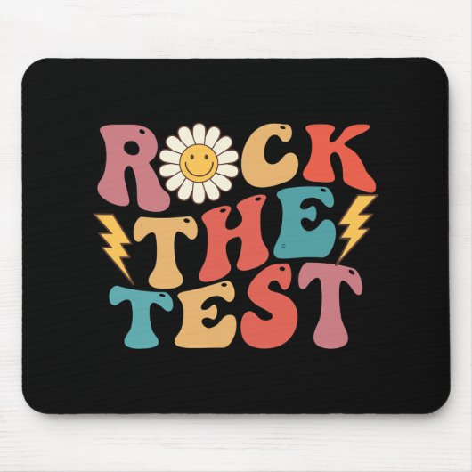 De Test Retro Groovy Docent Test Dag Testen Dag Muismat (Voorkant)