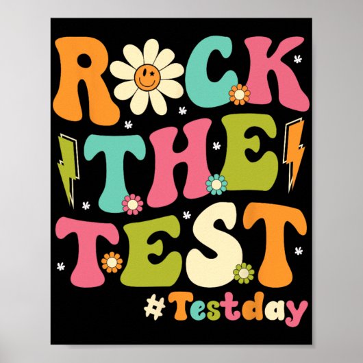 De Test Retro Groovy Docent Test Dag Testen Dag Poster (Voorkant)