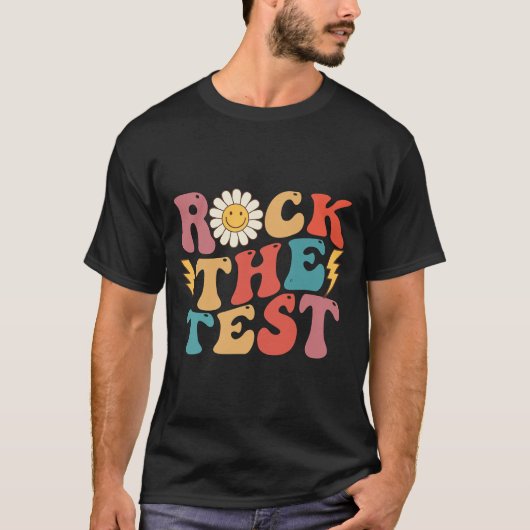 De Test Retro Groovy Docent Test Dag Testen Dag T-shirt (Voorkant)