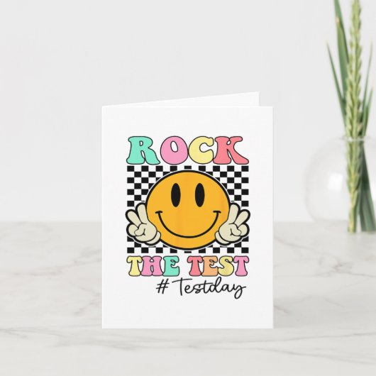 De Test Retro Smile Leraar Kinder Testdag Kaart (Voorkant)
