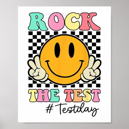 De Test Retro Smile Leraar Kinder Testdag Poster (Voorkant)