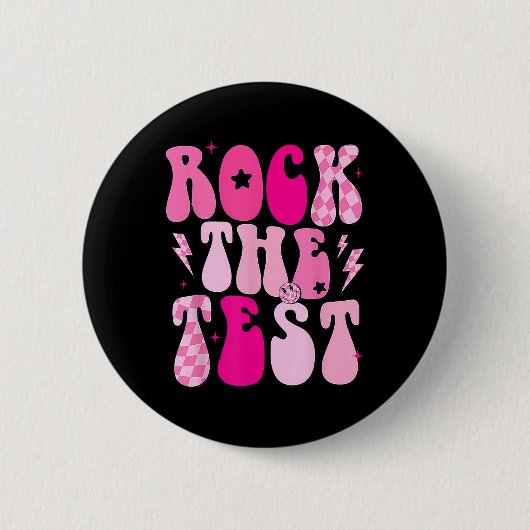 De test  Test Dag Grappig Testen Dag Leraar Ronde Button 5,7 Cm (Voorkant)