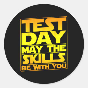 De testdag kan de vaardigheden bij u zijn ronde sticker