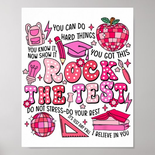 De testdag niet stress doe je beste thee poster (Voorkant)