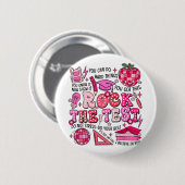 De testdag niet stress doe je beste thee ronde button 5,7 cm (Voorkant /achterkant)