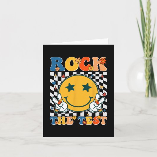 De testdag Retro Groovy leraar student Kaart (Voorkant)