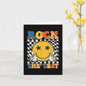 De testdag Retro Groovy leraar student Kaart (Gele Bloem)