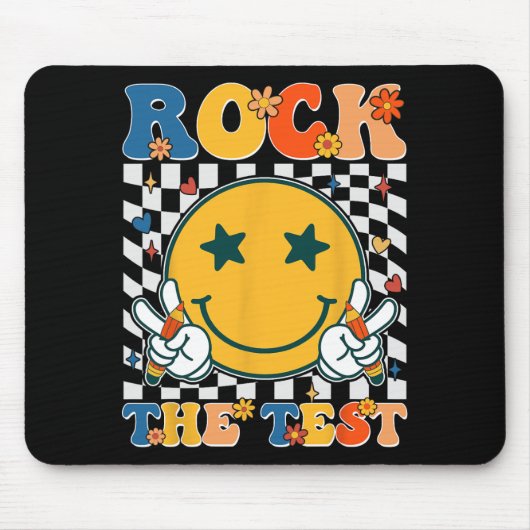 De testdag Retro Groovy leraar student Muismat (Voorkant)