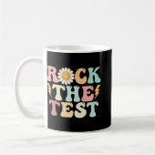 De testdag Retro Groovy Teacher Test Day Koffiemok (Links)