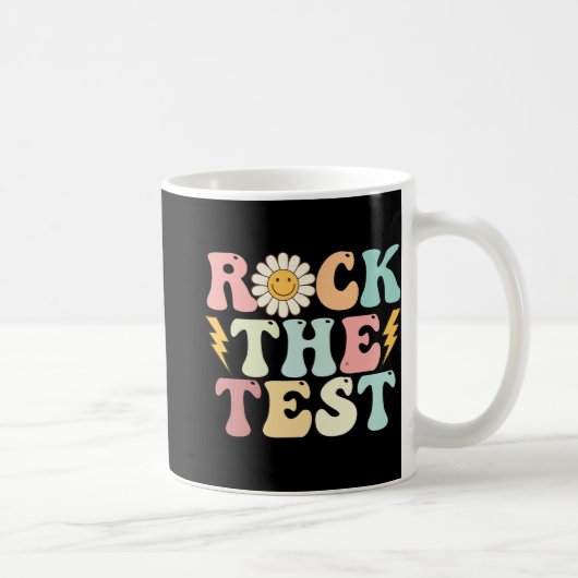 De testdag Retro Groovy Teacher Test Day Koffiemok (Rechts)