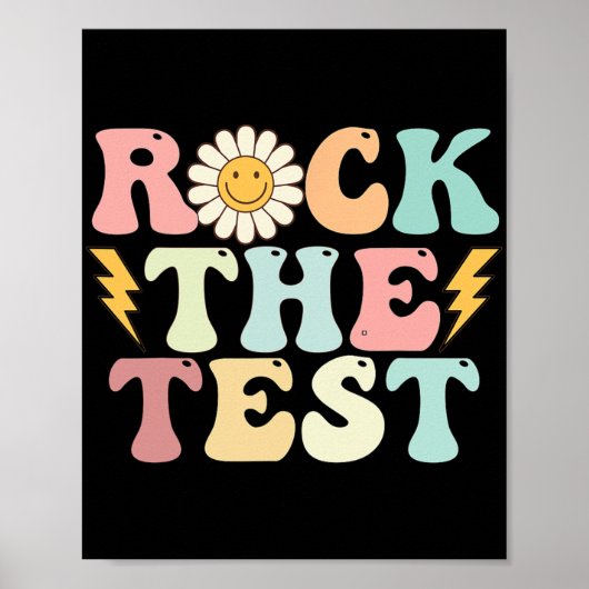 De testdag Retro Groovy Teacher Test Day Poster (Voorkant)