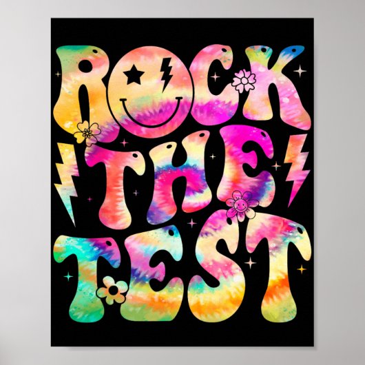De testdag Retro Hippie Motivatie Thee Poster (Voorkant)