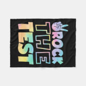 De testdag Retro Motivatie Teacher St Fleece Deken (Voorkant (Horizontaal))