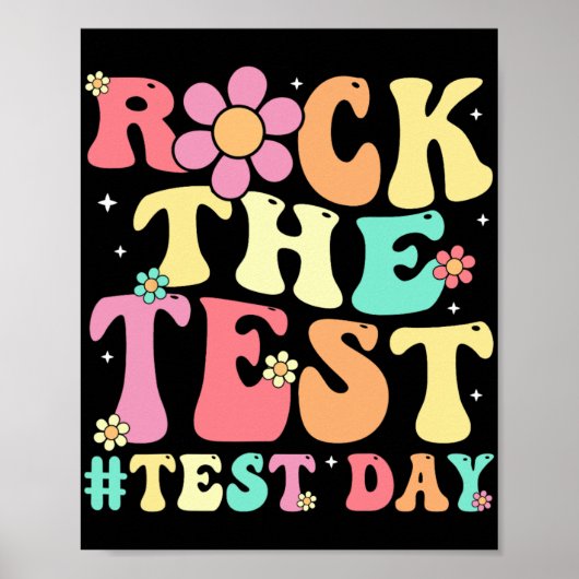 De testdag Retro Motivatie Teacher St Poster (Voorkant)