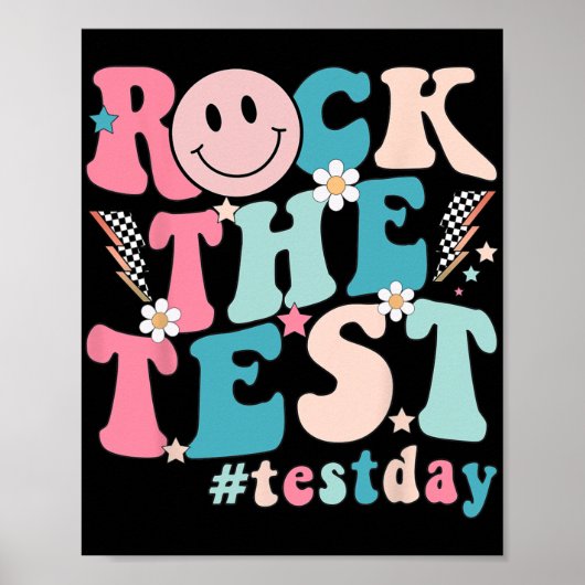 De testdag Retro Motivatie Teacher St Poster (Voorkant)