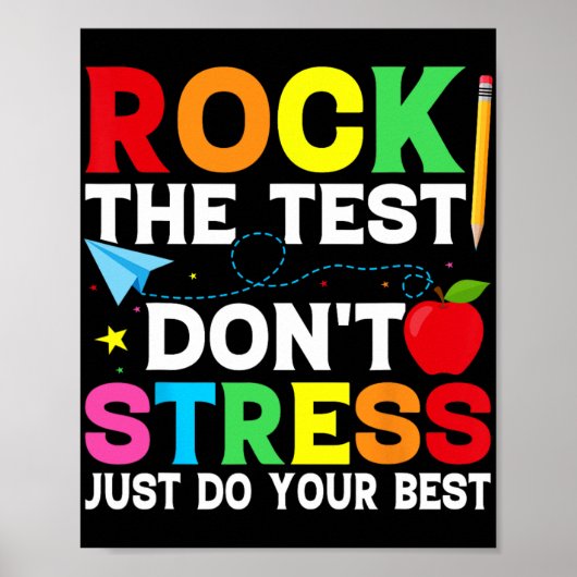 De testdag Retro Motivatie Teacher St Poster (Voorkant)