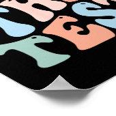 De testdag Retro Motivatie Teacher St Poster (Hoek)