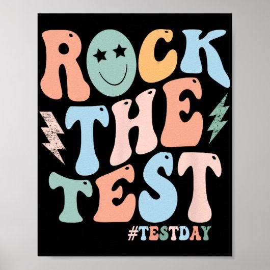 De testdag Retro Motivatie Teacher St Poster (Voorkant)