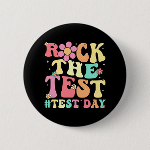 De testdag Retro Motivatie Teacher St Ronde Button 5,7 Cm