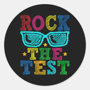 De testdag Retro Motivatie Teacher St Ronde Sticker