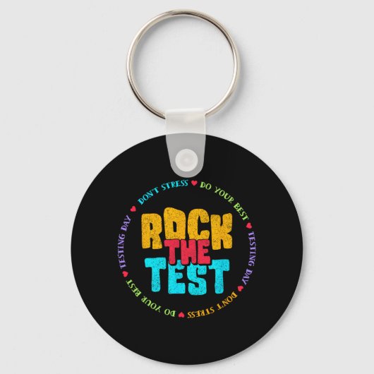 De testdag Retro Motivatie Teacher St Sleutelhanger (Voorkant)
