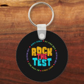 De testdag Retro Motivatie Teacher St Sleutelhanger (Voorkant)