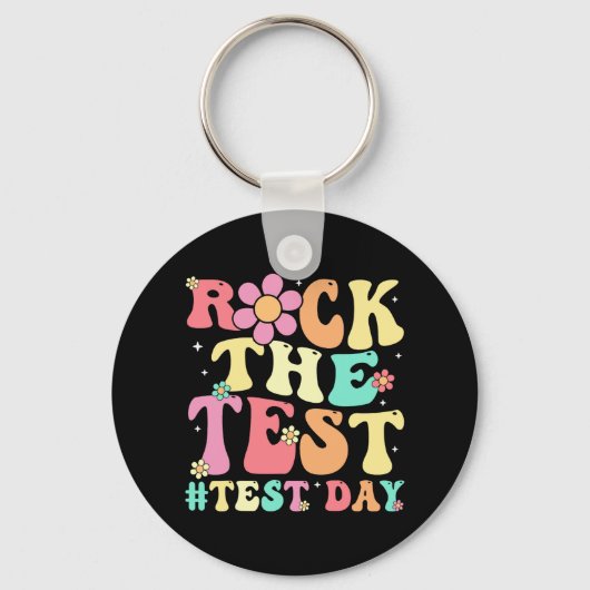 De testdag Retro Motivatie Teacher St Sleutelhanger (Voorkant)
