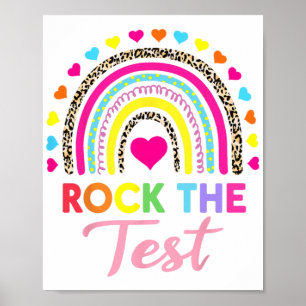 De testdag Teacher Testing Day Rainbow Leop Poster