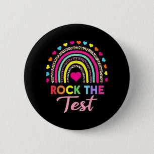 De testdag Teacher Testing Day Rainbow Leop Ronde Button 5,7 Cm