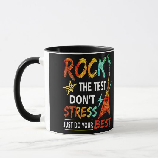 De testdag voor de testdag van de testbank mok (Links)