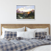 De Teton Range van Thomas Moran Canvas Afdruk (Insitu (Slaapkamer))