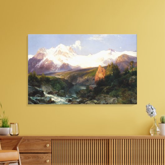 De Teton Range van Thomas Moran Canvas Afdruk (Insitu (Woonkamer))