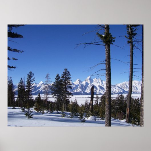 De Tetons in februari Poster (Voorkant)
