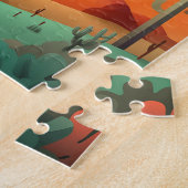 De Texaanse woestijn show van zijn enorme cactus Legpuzzel (Zijkant)