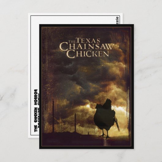 DE TEXAS CHAINSAW CHICKEN BRIEFKAART (Voorkant / Achterkant)